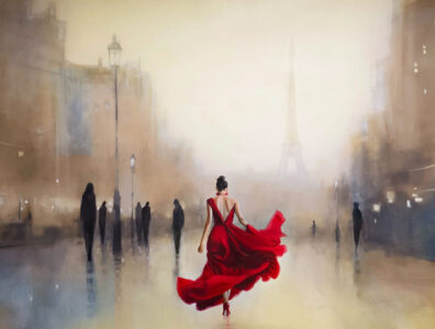 An Evening in Paris Rendezvous-Penelope-Eiffel Tower 50x34