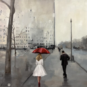 With My Red Umbrella 36x36